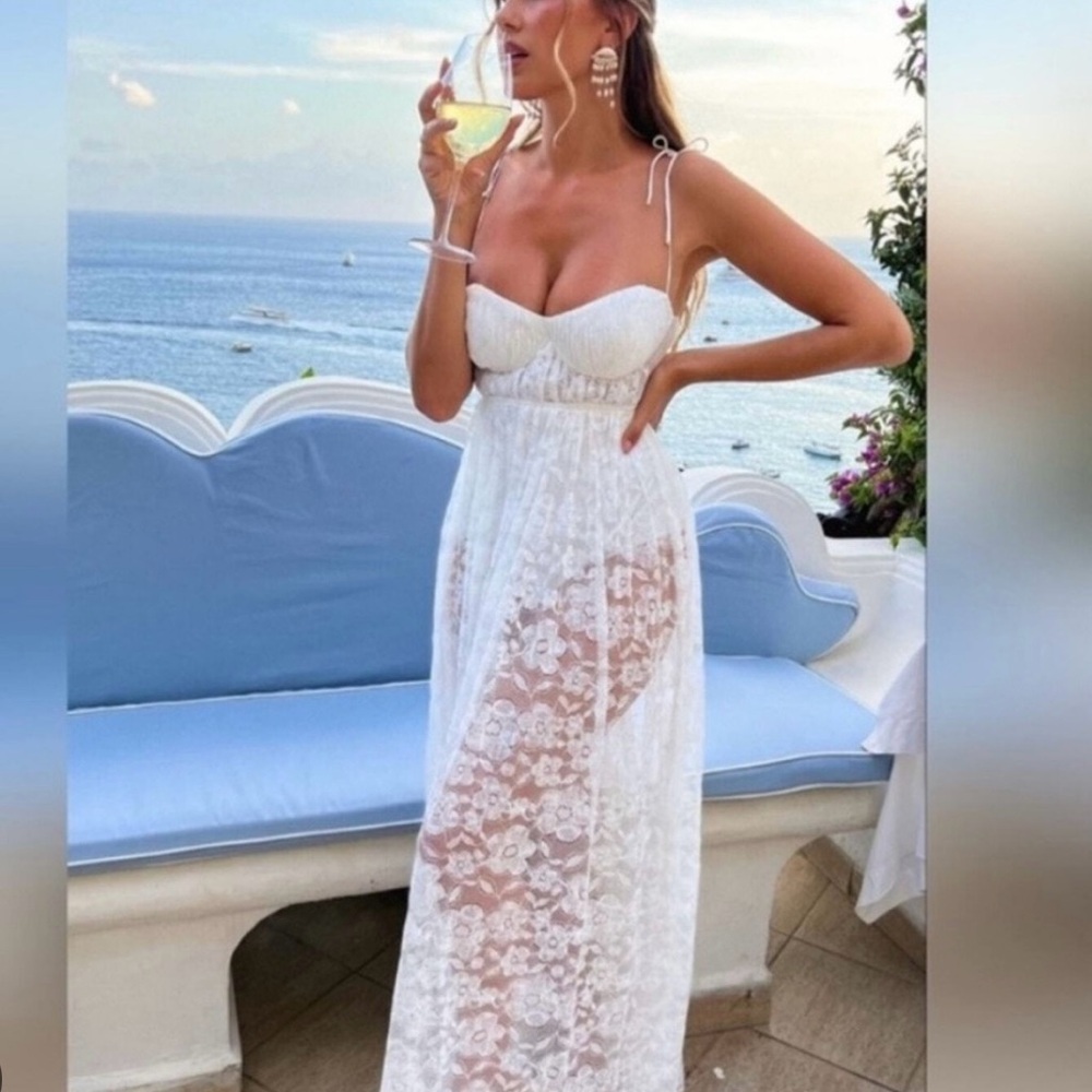 NWT! For love and lemons x revolve white lace dress